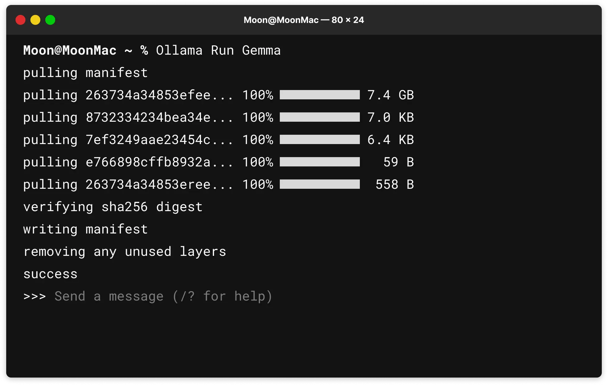 Installing Language Model from macOS Terminal